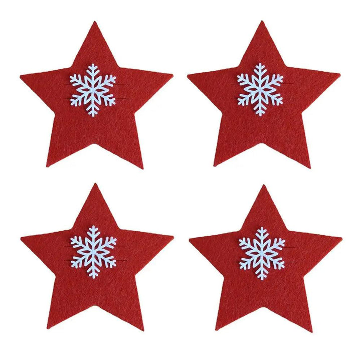 4PCS 44 Styles Christmas Knife and Fork Holder Elk Xmas Tree Pocket Cutlery Bag Non-woven fabric Cookware Organizer Table Decor - My Store