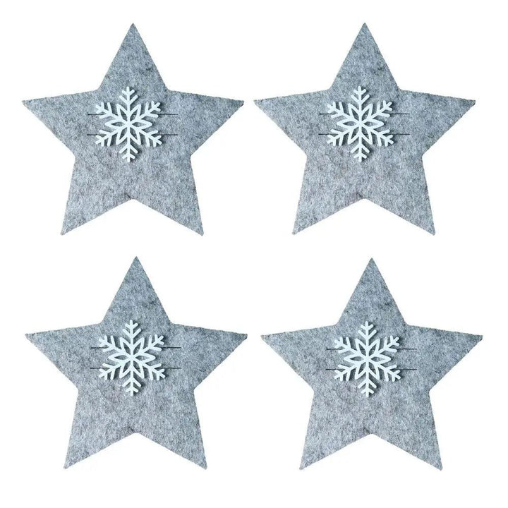 4PCS 44 Styles Christmas Knife and Fork Holder Elk Xmas Tree Pocket Cutlery Bag Non-woven fabric Cookware Organizer Table Decor - My Store