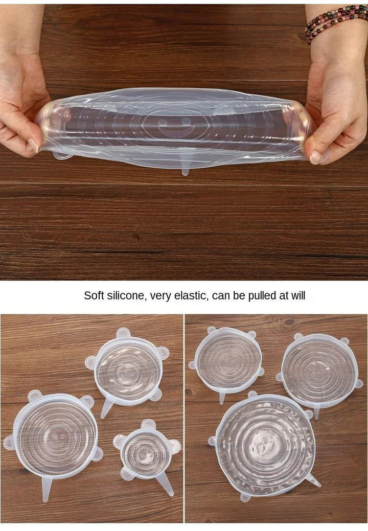 Silicone Cover Stretch Lids Reusable Durable and Expendable Lids Silicone Covers for Fresh Food Leftovers Keep Food Fresh - My Store