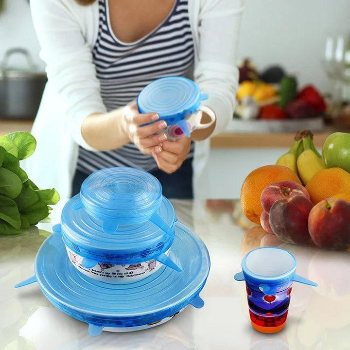 Silicone Cover Stretch Lids Reusable Durable and Expendable Lids Silicone Covers for Fresh Food Leftovers Keep Food Fresh - My Store