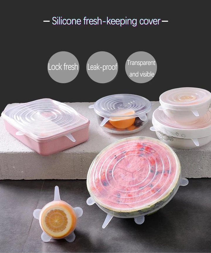 Silicone Cover Stretch Lids Reusable Durable and Expendable Lids Silicone Covers for Fresh Food Leftovers Keep Food Fresh - My Store
