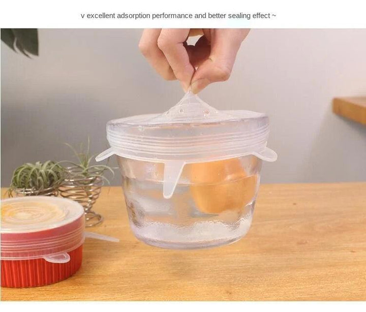 Silicone Cover Stretch Lids Reusable Durable and Expendable Lids Silicone Covers for Fresh Food Leftovers Keep Food Fresh - My Store