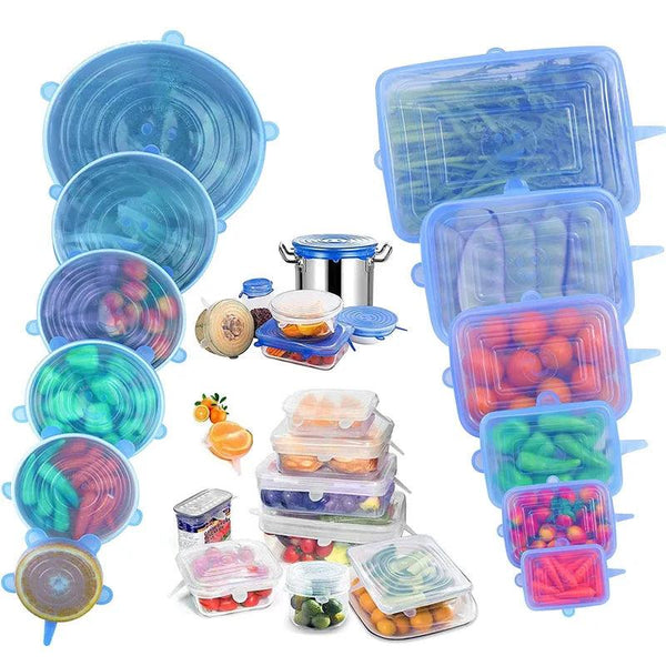 Silicone Cover Stretch Lids Reusable Durable and Expendable Lids Silicone Covers for Fresh Food Leftovers Keep Food Fresh - My Store