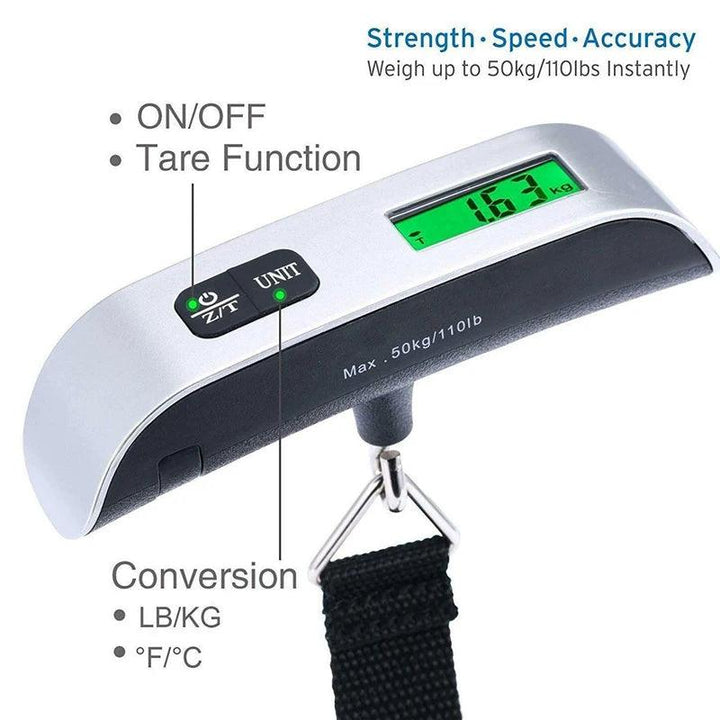 50kg 10g Digital Scale Electronic Balance Kitchen Luggage Hanging Scale Weight Suitcase Travel Scale Baggage Bag Weight Tool - My Store