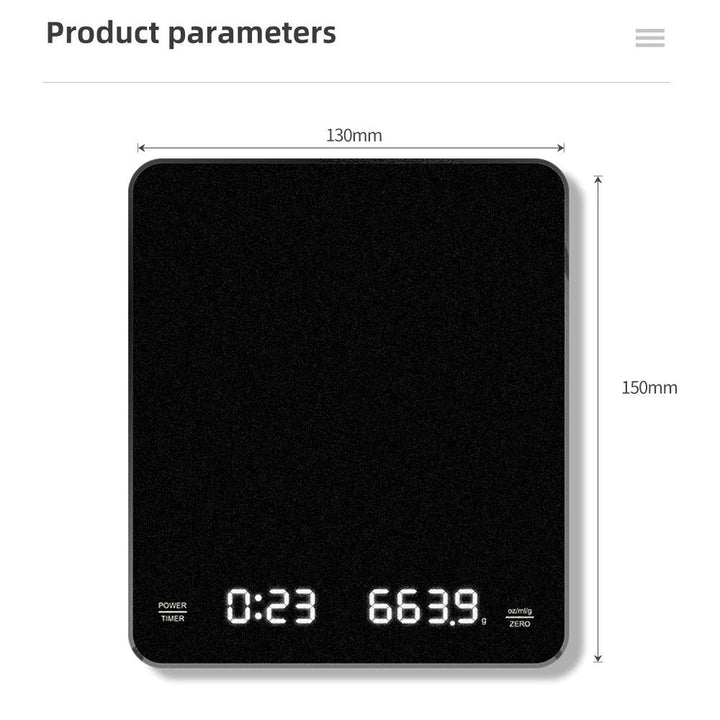 Electronic Timing Coffee Scale 3kg 0.1g Smart Drip Coffee Scales Type-C Charging Coffee Weight with Timer Kitchen Weighing Tools - My Store