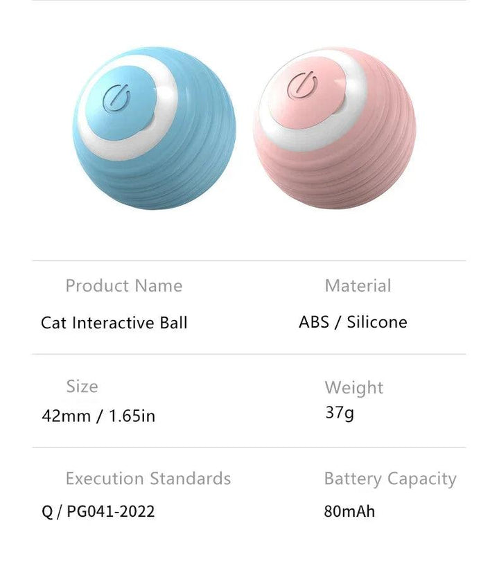 Cat Interactive Ball Smart Cat Toys for Pet Indoor Automatic Rolling Ball Electronic Interactive Cat Toy Cat Game Accessories - My Store