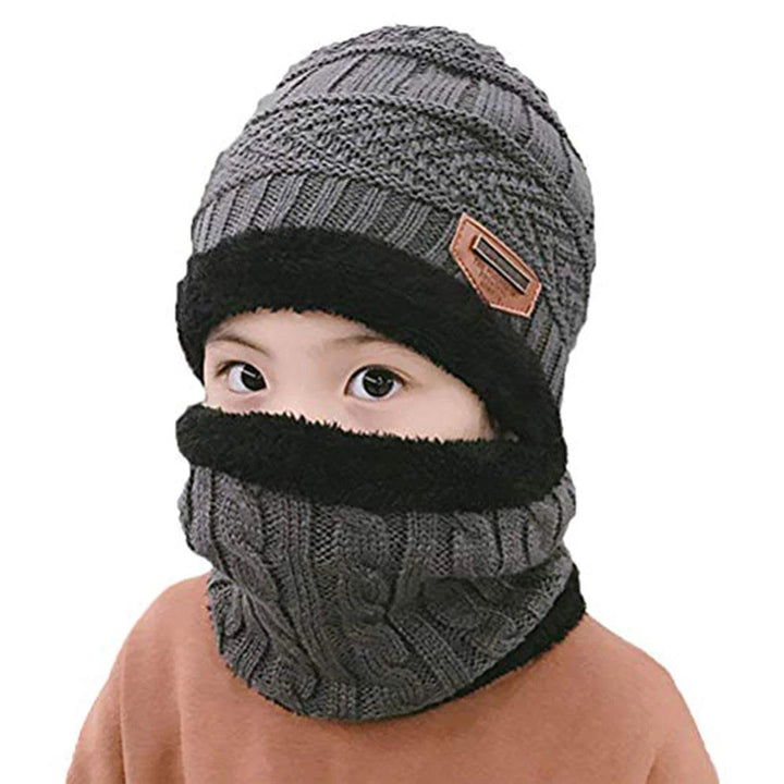 5-14 Years Kids Warm Knitted Hat Scarf Set Children Autumn Winter Hat Soft Knitted Cap Bonnet Infant Kids Hat For Boys Girls - My Store