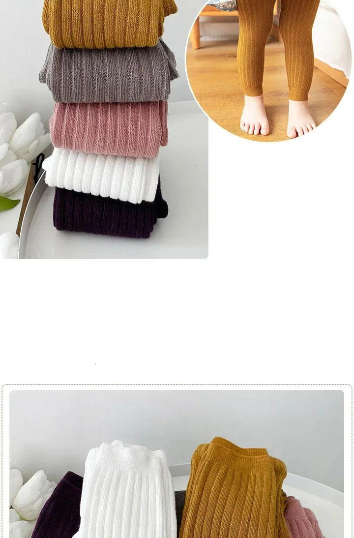 Spring Autumn Baby Pants Newborn Girls Leggings Soild Color Cotton Ribbed Pants Kids Children Leggings 0-6 Years for Girls Boys - My Store