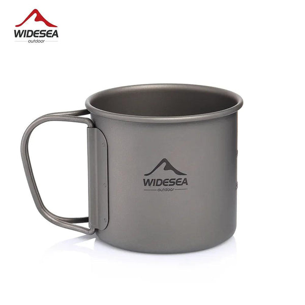 Widesea Camping Mug Titanium Cup Tourist Tableware Picnic Utensils Outdoor Kitchen Equipment Travel Cooking Set Cookware Hiking - My Store