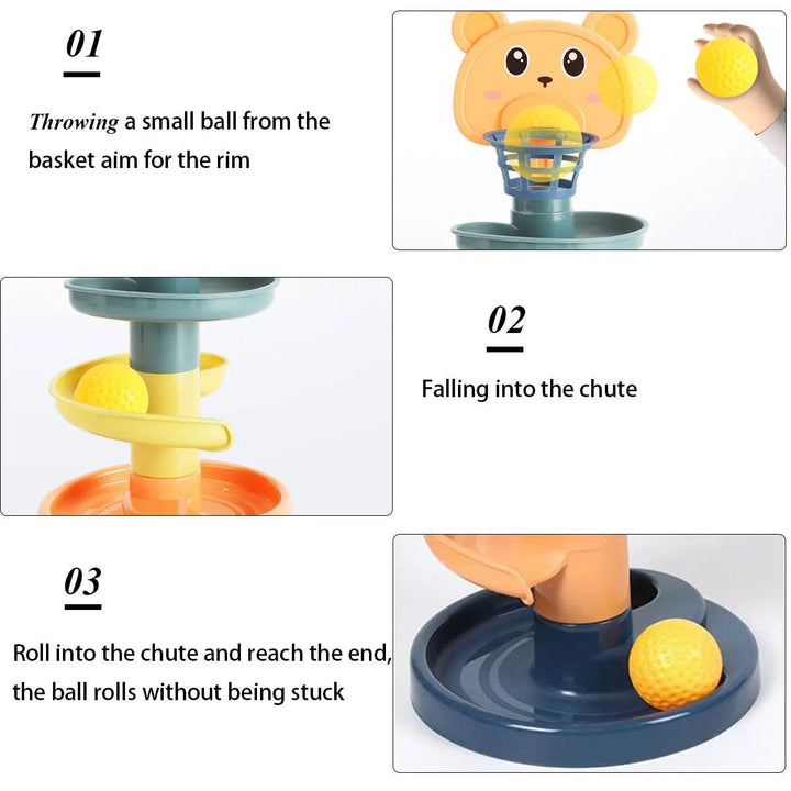Different Layers Baby Track Rolling Ball Toy Early Educational Puzzle Toy for Children Montessori Sliding Track Tower Kids Gift - My Store