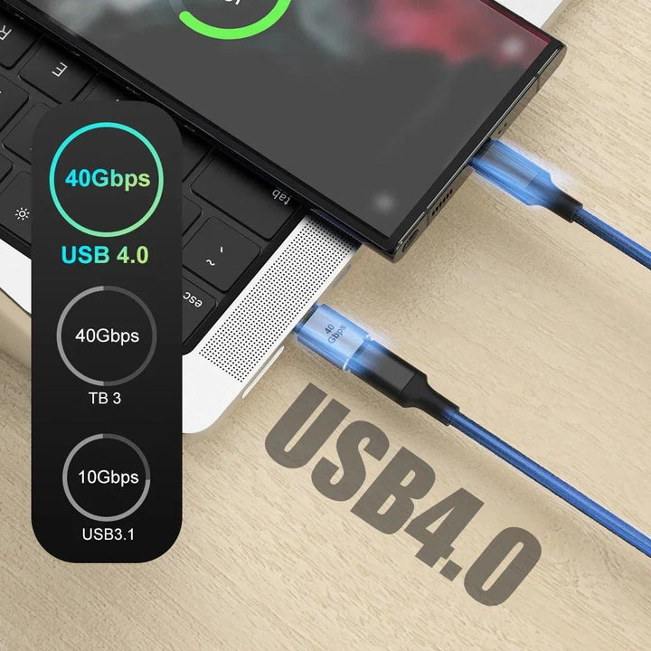 USB 4.0 PD 100W 8K 60Hz Charger Connector for Macbook 40Gbps High Speed USB C OTG U-Shape Straight Angle Male to Female Adapter - My Store