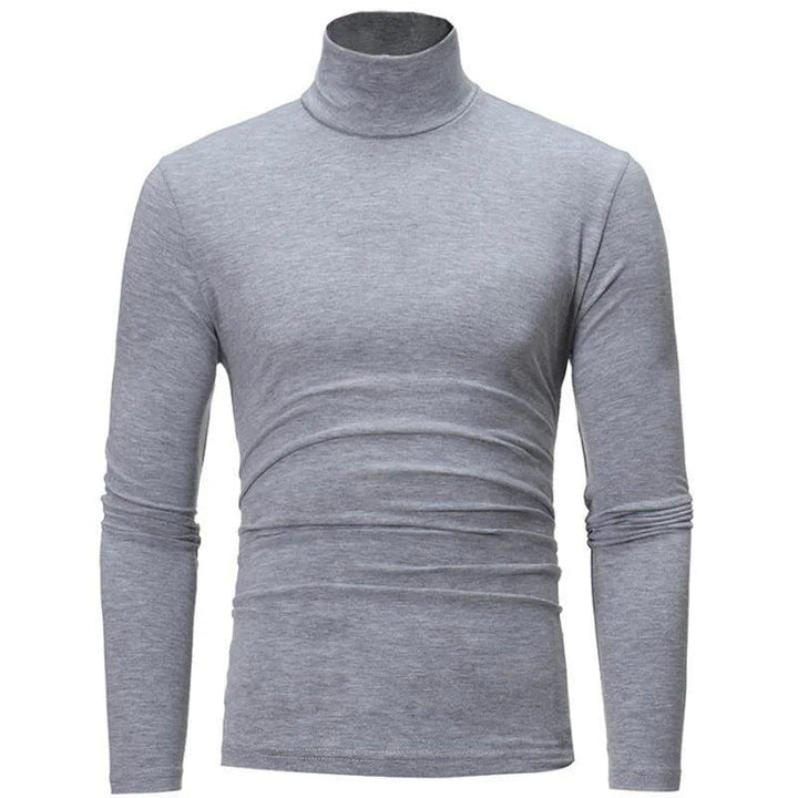 Autumn Winter Men's High Neck T-shirt Slim Fit Fashion High Elastic Long Sleeve Casual Breathable Apparel Pullover Thermal Tops - My Store