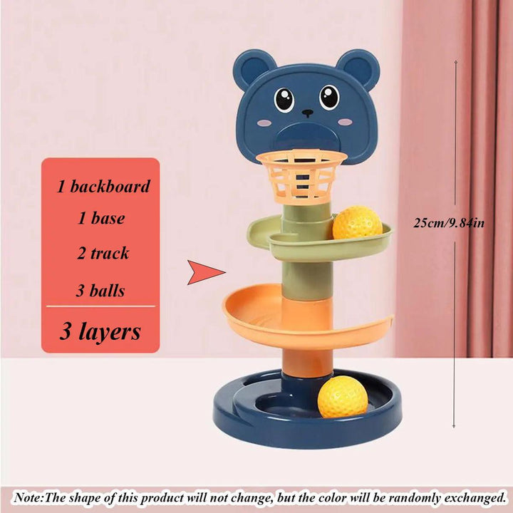 Different Layers Baby Track Rolling Ball Toy Early Educational Puzzle Toy for Children Montessori Sliding Track Tower Kids Gift - My Store