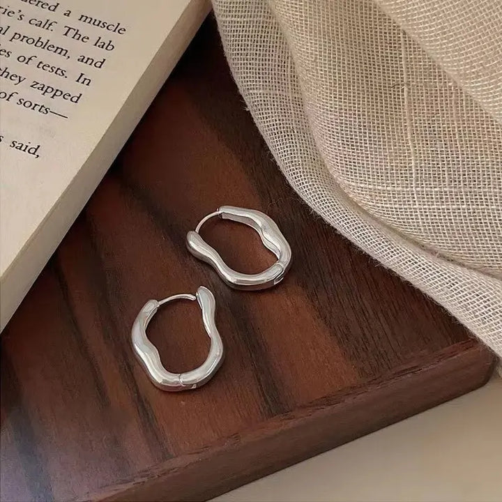 Gold Color Metallic Ear Loops For Women Simple Cool Style Irregular Geometric Ear Buckle Personalized Party HooP Earring Jewelry - My Store