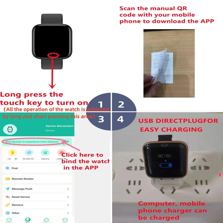 Smart Watches Weather Music Player Message Heart Rate Monitor Fitness Bracelet Men Gift Woman Smartwatch For IOS Android D13 116 - My Store