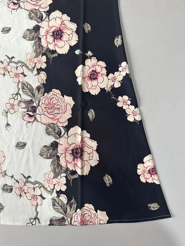 2024 European and American Cross Border Women's New Dress V-neck Sleeveless Sexy Printed Large Hem Foreign Trade Dress - My Store