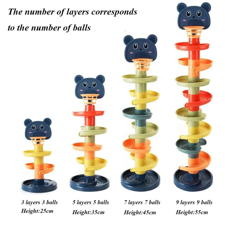 Different Layers Baby Track Rolling Ball Toy Early Educational Puzzle Toy for Children Montessori Sliding Track Tower Kids Gift - My Store