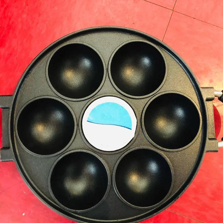 7 Hole Cooking Cake Pan Cast Iron Omelette Pan Non-Stick Cooking Pot Breakfast Egg Cooker Cake Mold Kitchen Cookware Kitchenware - My Store