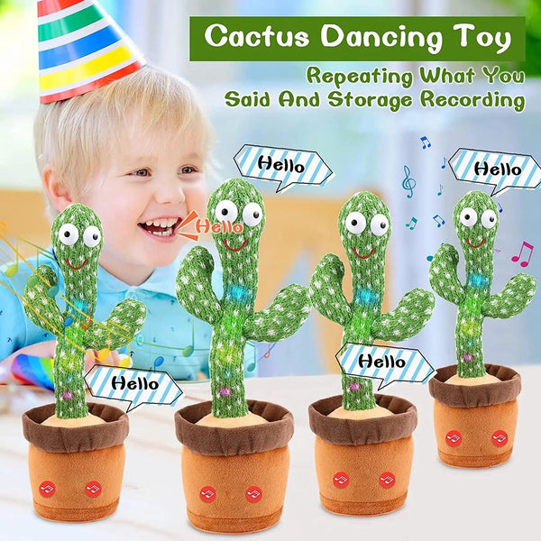 Birthday Present Dancing Cactus Electron Plush Toy Soft Plush Doll Babies Cactus That Can Sing And Dance Voice Interactive Bled - My Store