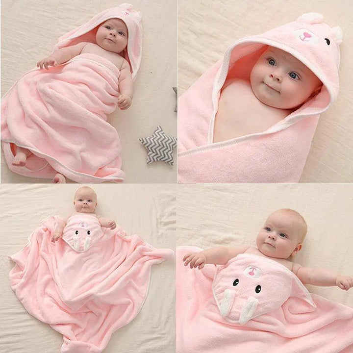 Baby Hooded Bath Towels Cartoon Animal Newborn Soft Towel Blanket Toddler Bathrobe Warm Sleeping Swaddle Wrap for Boys Girls - My Store