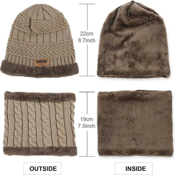 5-14 Years Kids Warm Knitted Hat Scarf Set Children Autumn Winter Hat Soft Knitted Cap Bonnet Infant Kids Hat For Boys Girls - My Store