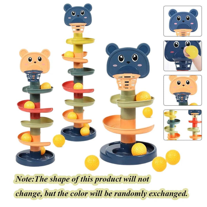 Different Layers Baby Track Rolling Ball Toy Early Educational Puzzle Toy for Children Montessori Sliding Track Tower Kids Gift - My Store