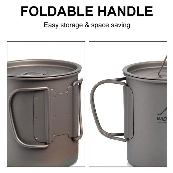 Widesea Camping Mug Titanium Cup Tourist Tableware Picnic Utensils Outdoor Kitchen Equipment Travel Cooking Set Cookware Hiking - My Store