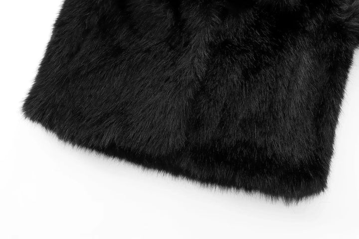 TRAFZA-Women Fashion Winter Solid Big Lapel Coat Faux Fur Coat Jacket New 2025 Autumn Winter Slouchy Burgundy Black Gray Coat - My Store