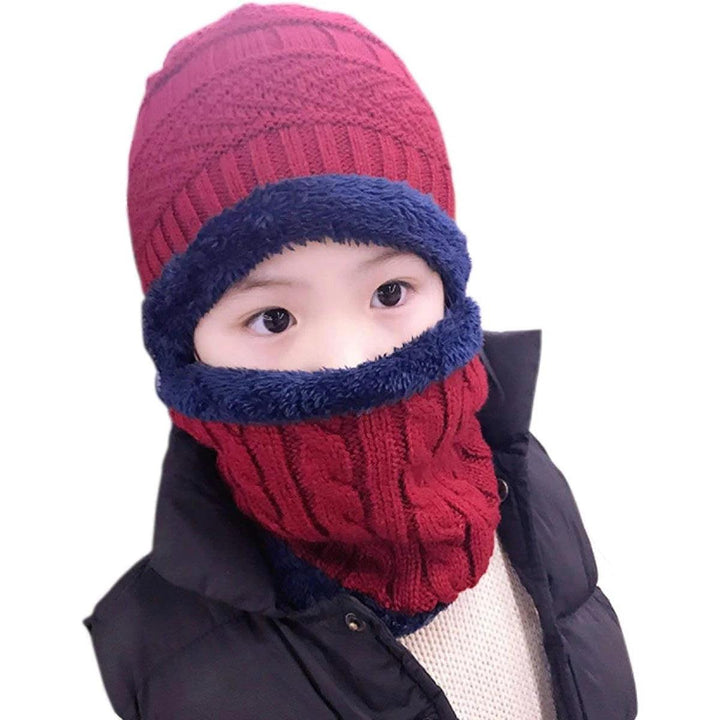 5-14 Years Kids Warm Knitted Hat Scarf Set Children Autumn Winter Hat Soft Knitted Cap Bonnet Infant Kids Hat For Boys Girls - My Store