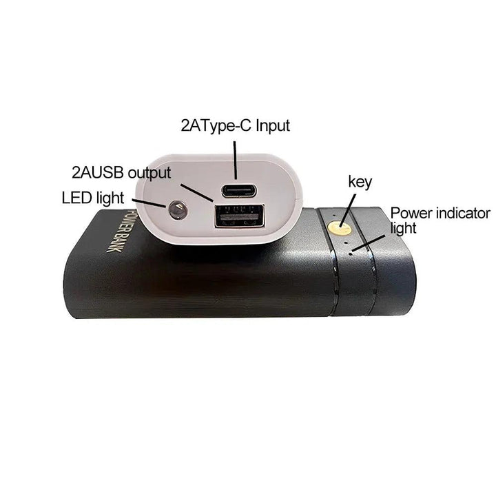 5V 2A 6000mAh 2X 18650 USB Type-C Battery Charger Case DIY Power Bank Box For Phone Electronic Charging Not Including Batteries - My Store