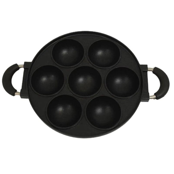 7 Hole Cooking Cake Pan Cast Iron Omelette Pan Non-Stick Cooking Pot Breakfast Egg Cooker Cake Mold Kitchen Cookware Kitchenware - My Store
