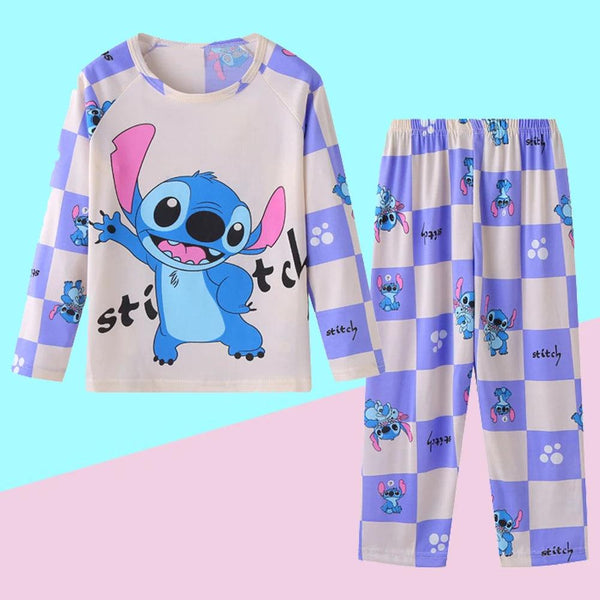 New Spring Autumn Children's Clothing Sets Stitch Boy Sleepwear Long sleeved pants Clothes Kids Pajamas Set Baby Girls Pyjamas - My Store