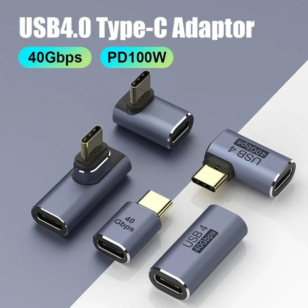 USB 4.0 PD 100W 8K 60Hz Charger Connector for Macbook 40Gbps High Speed USB C OTG U-Shape Straight Angle Male to Female Adapter - My Store