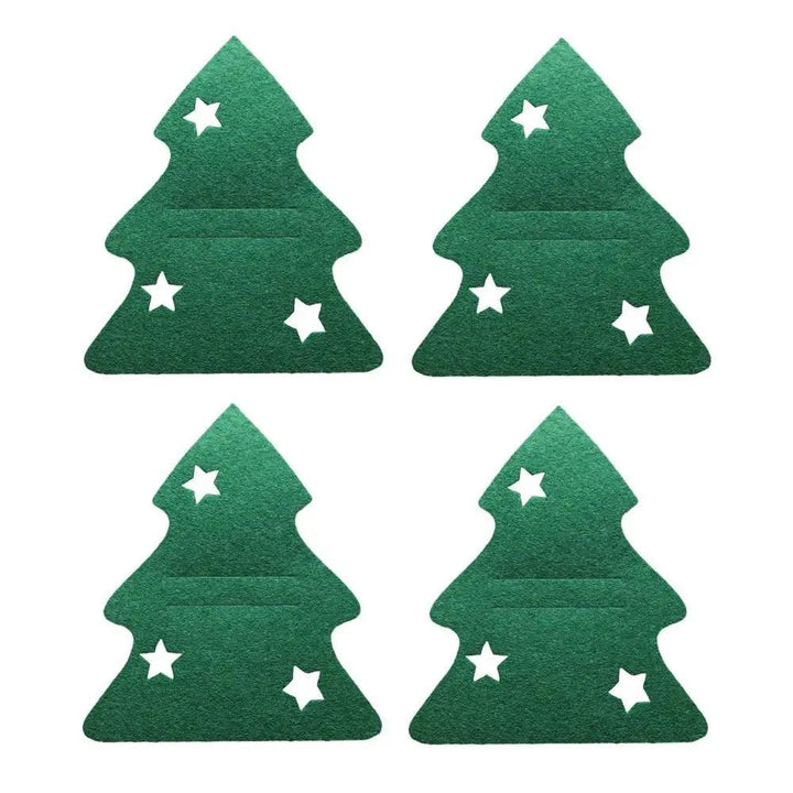 4PCS 44 Styles Christmas Knife and Fork Holder Elk Xmas Tree Pocket Cutlery Bag Non-woven fabric Cookware Organizer Table Decor - My Store
