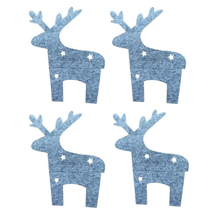 4PCS 44 Styles Christmas Knife and Fork Holder Elk Xmas Tree Pocket Cutlery Bag Non-woven fabric Cookware Organizer Table Decor - My Store