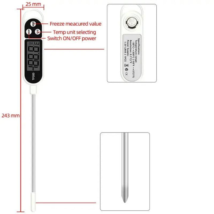Food Thermometer TP300 Digital Kitchen Thermometer For Meat Cooking Food Probe BBQ Electronic Oven Kitchen Tools Portable - My Store