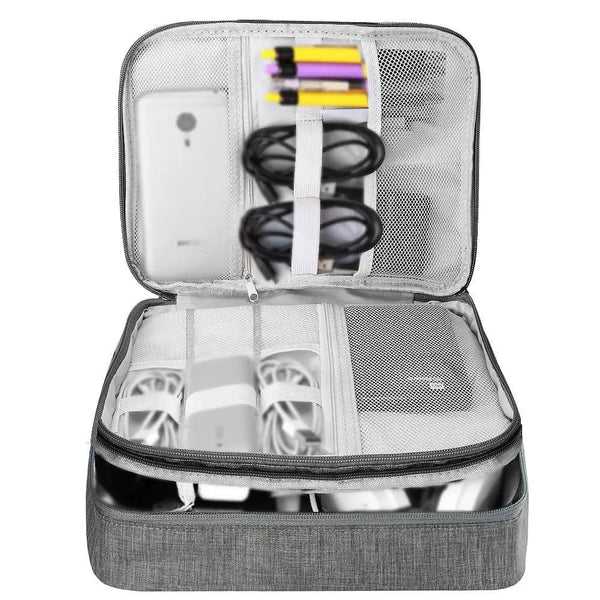 Travel Electronics Organizer Travel Cord Organizer Case Tech Storage Bag Extra Large 3Layers Universal Carry Cable Bag for Phone - My Store