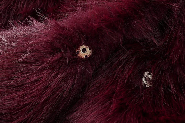 TRAFZA-Women Fashion Winter Solid Big Lapel Coat Faux Fur Coat Jacket New 2025 Autumn Winter Slouchy Burgundy Black Gray Coat - My Store