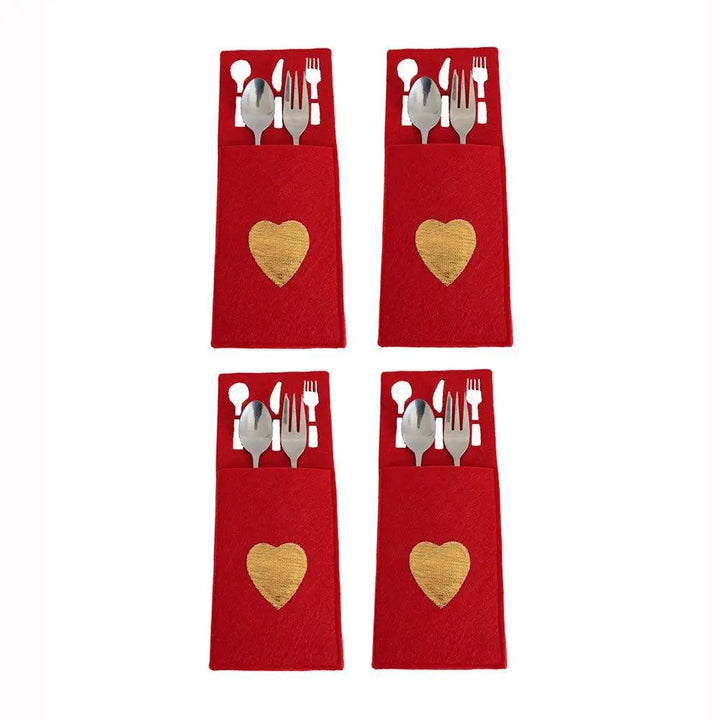 4PCS 44 Styles Christmas Knife and Fork Holder Elk Xmas Tree Pocket Cutlery Bag Non-woven fabric Cookware Organizer Table Decor - My Store