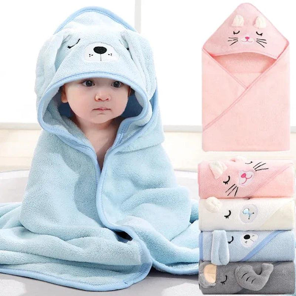 Baby Hooded Bath Towels Cartoon Animal Newborn Soft Towel Blanket Toddler Bathrobe Warm Sleeping Swaddle Wrap for Boys Girls - My Store