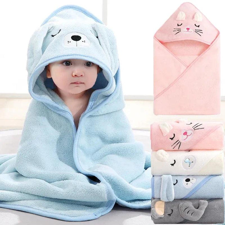 Baby Hooded Bath Towels Cartoon Animal Newborn Soft Towel Blanket Toddler Bathrobe Warm Sleeping Swaddle Wrap for Boys Girls - My Store