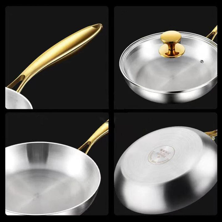 316 Stainless Steel Frying Pan Wok Pan Nonstick Cooking Fried Steak Gas Stove Pot Induction General Saucepan Kitchen Cookware - My Store