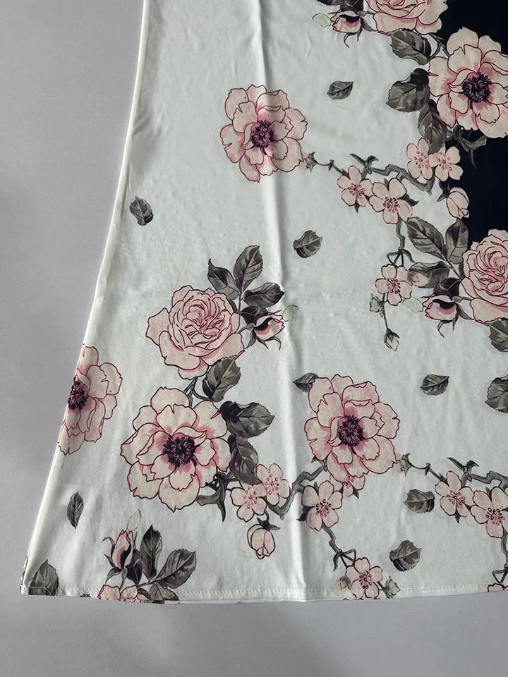 2024 European and American Cross Border Women's New Dress V-neck Sleeveless Sexy Printed Large Hem Foreign Trade Dress - My Store