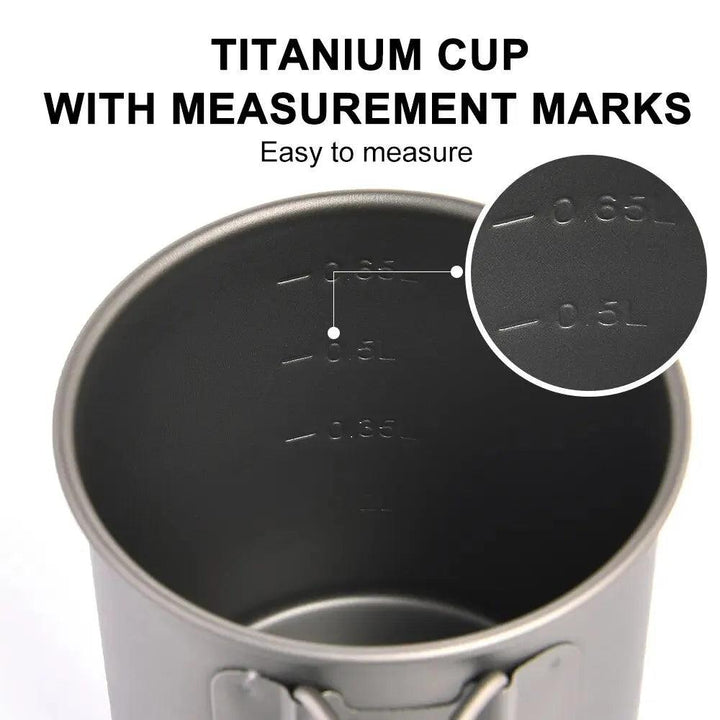 Widesea Camping Mug Titanium Cup Tourist Tableware Picnic Utensils Outdoor Kitchen Equipment Travel Cooking Set Cookware Hiking - My Store