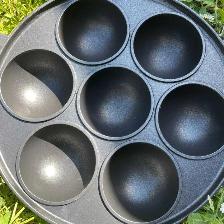 7 Hole Cooking Cake Pan Cast Iron Omelette Pan Non-Stick Cooking Pot Breakfast Egg Cooker Cake Mold Kitchen Cookware Kitchenware - My Store
