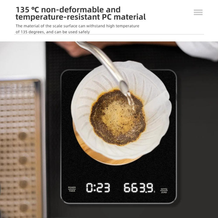 Electronic Timing Coffee Scale 3kg 0.1g Smart Drip Coffee Scales Type-C Charging Coffee Weight with Timer Kitchen Weighing Tools - My Store