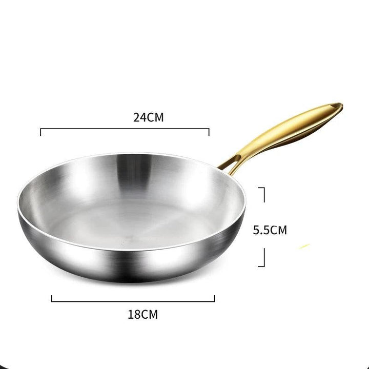 316 Stainless Steel Frying Pan Wok Pan Nonstick Cooking Fried Steak Gas Stove Pot Induction General Saucepan Kitchen Cookware - My Store