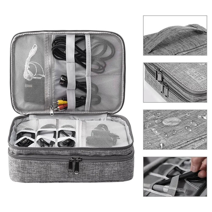 Travel Electronics Organizer Travel Cord Organizer Case Tech Storage Bag Extra Large 3Layers Universal Carry Cable Bag for Phone - My Store