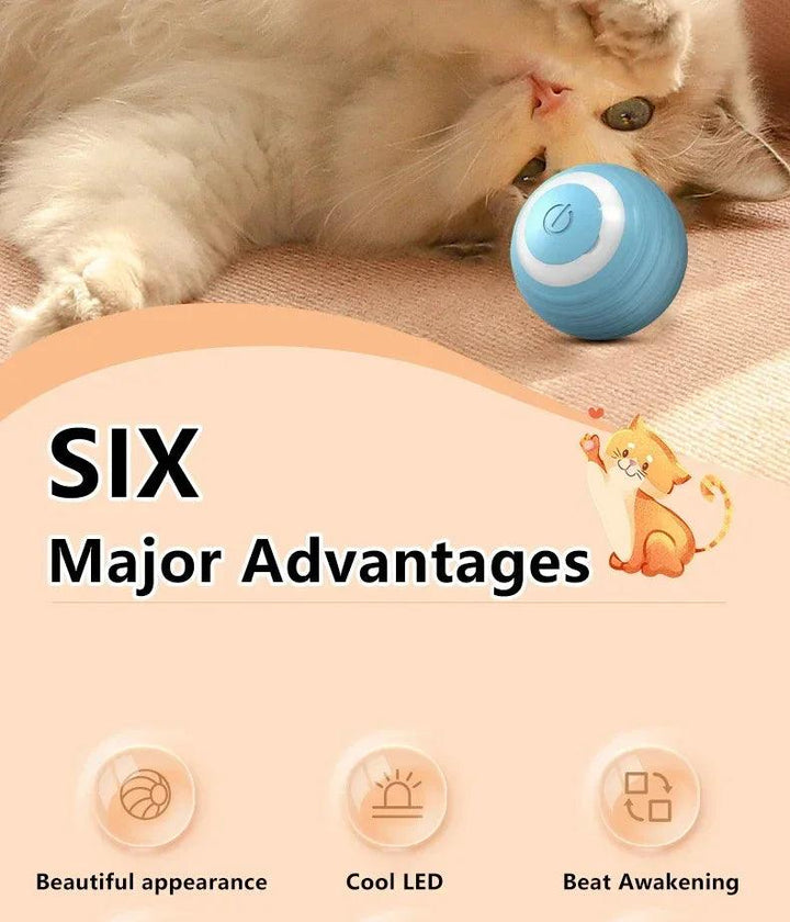 Cat Interactive Ball Smart Cat Toys for Pet Indoor Automatic Rolling Ball Electronic Interactive Cat Toy Cat Game Accessories - My Store