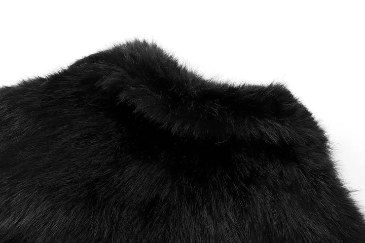 TRAFZA-Women Fashion Winter Solid Big Lapel Coat Faux Fur Coat Jacket New 2025 Autumn Winter Slouchy Burgundy Black Gray Coat - My Store
